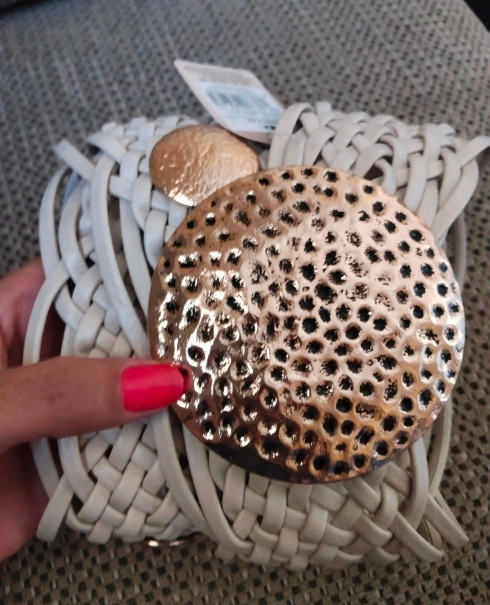 Ceinture tressée beige et dorée ✨ – photo 6
